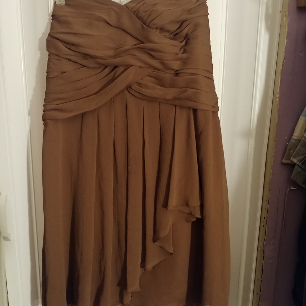 Brown formal strapless dress